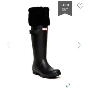 Hunter Rain Boots w/ Shearling Trim